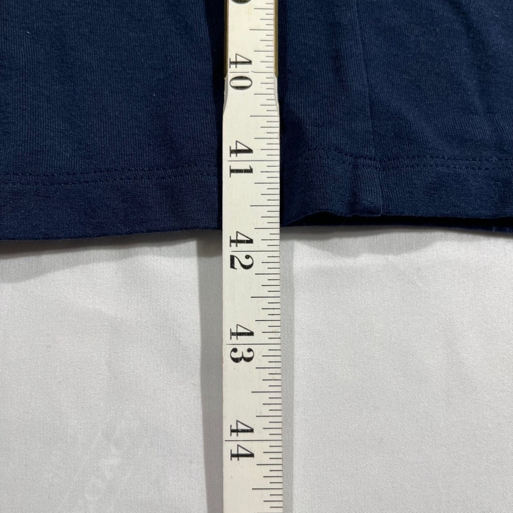 Banana Republic Midi Dress Women Large Navy Blue Good Cap Sleeve Side Slit - Picture 12 of 12